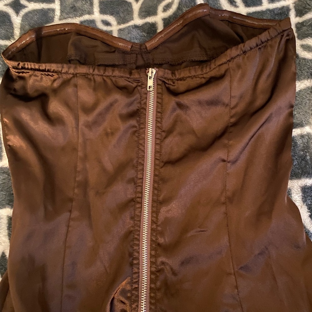 Brown satin corset top - Picture 2 of 4